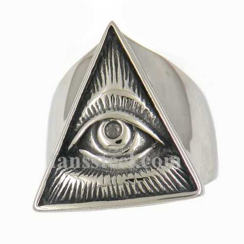 FSR12W82 triangle all seeing eye Ring - Click Image to Close